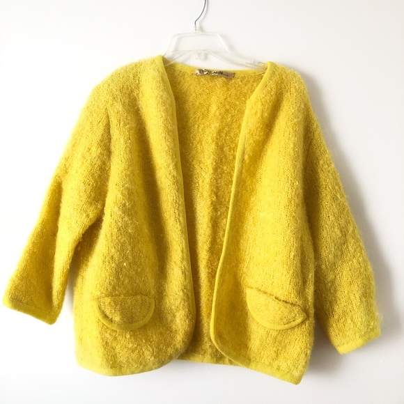 I. Magnin & Co. Sweaters - I. Magnin Vintage Women's Yellow Open Cardigan